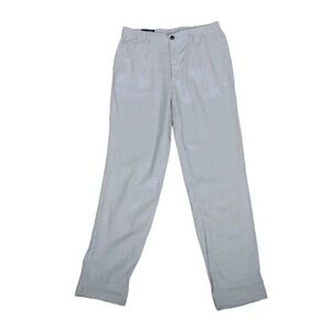New Banana Republic Pants Mens Large White Elastic‎ Waist Tapered Size 34